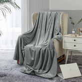 Light Grey  AC Dyed Funnel Blanket in Coral Fleece